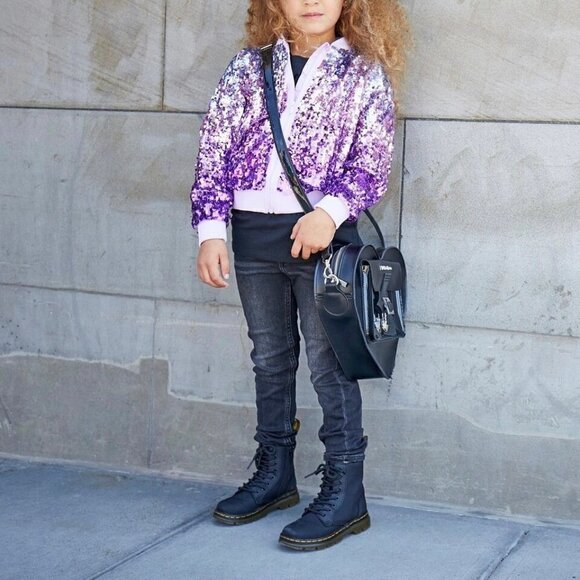 Dr. Martens Combs Boots in Kids Junior 2 Black - Picture 2 of 12